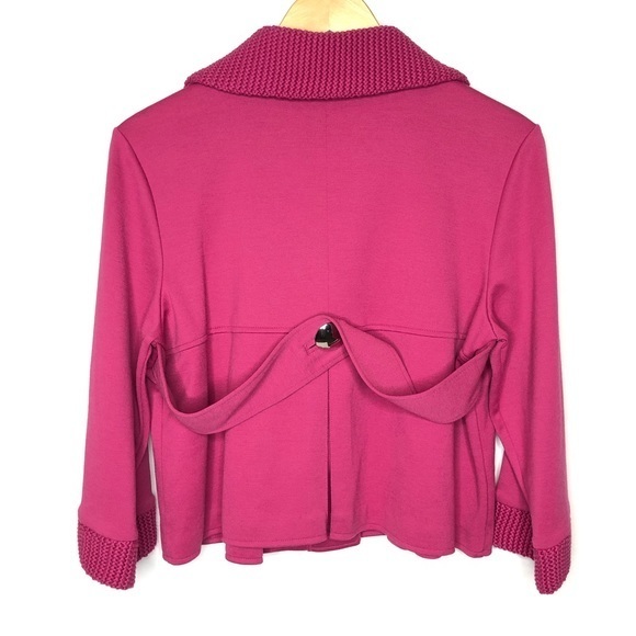 Tara Ryan Mauvelous Cropped Jacket Mauve Pink Knit Button Front Medium NEW - Picture 6 of 9